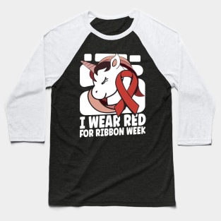 I Wear Red For Ribbon Week Baseball T-Shirt